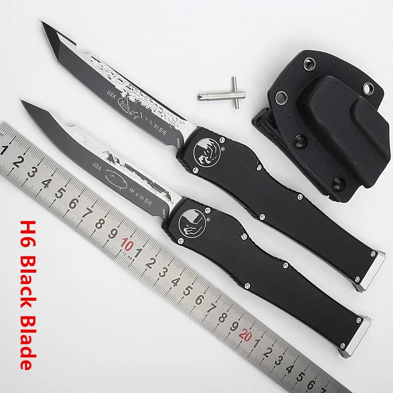 

JUFULE New Black H6 / H5 HV H 5 VI 6 Aluminium Handle Mark Elmax Survival EDC Camping Kitchen Tool Key Utility Knife