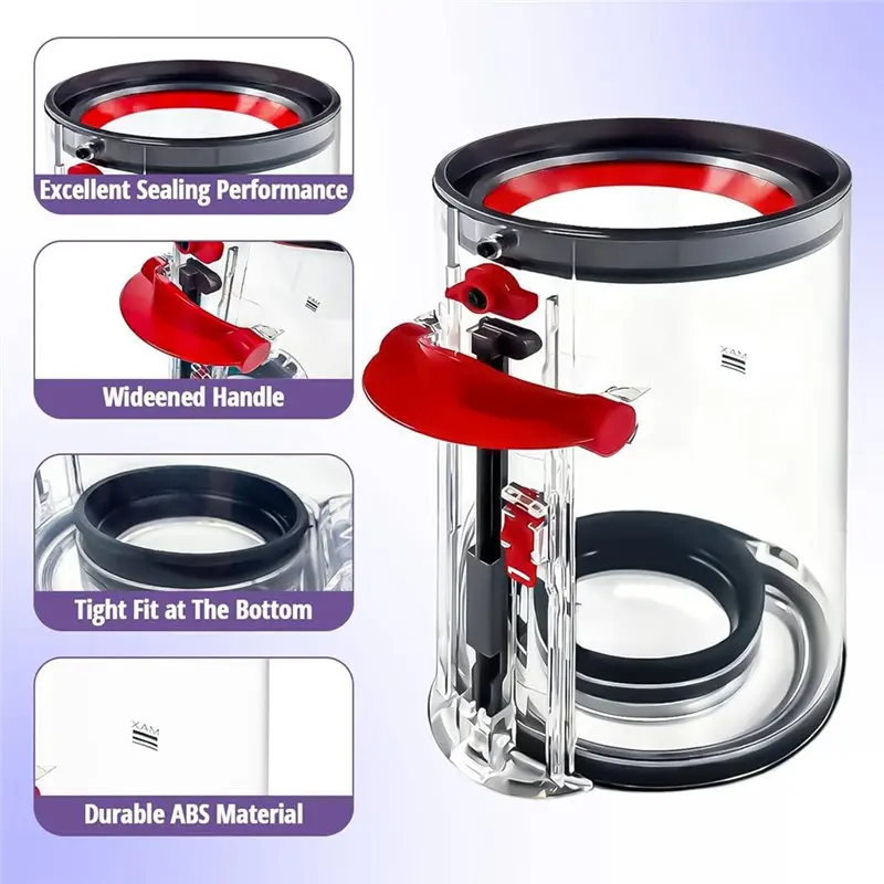 Replacement Dust Box With Reusable HEPA Filter For Dyson V11 V15 Transparent Dust Container For Vacuum Cleaner