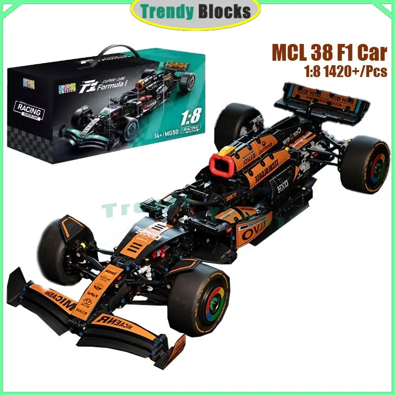 

1420 шт. MG50 1:8 MCL38 F1 автомобильные строительные блоки MOC технические игрушки подарки для мальчиков и детей