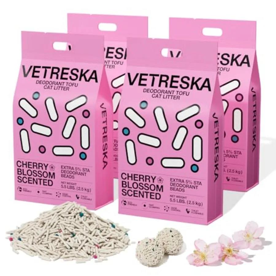 

Tofu Cat LitterNatural Pretty Kitty Litter Strong Clumping Flushable Cat Litter Pellets Ultra Absorbent Dust-Free Low Tracking