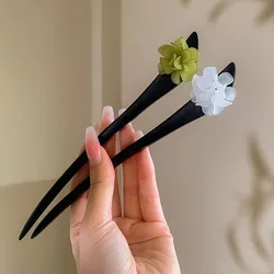2022 New Flower Hair Sticks Girls Chinese Hanfu Hair Accessories Vintage Sandalwood Hairpins Antique Hair Fork Chopstick Jewelry