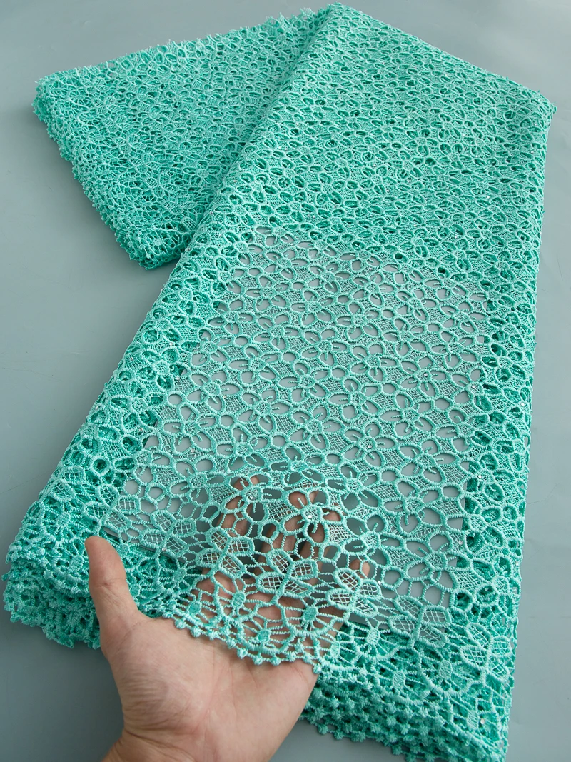 

Африканская кружевная ткань, зеленый гипюровый шнур, кружевная ткань с блестками, нигерийская кружевная ткань для элегантных женщин, свадебная вечеринка, сделай сам TY4577