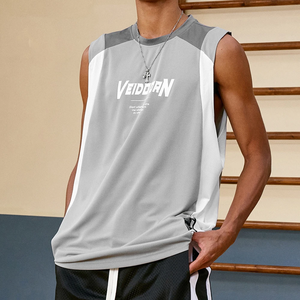 Summer Tank Top Mens Gym Fitness Training Clothing Quick Dry Oversize Bodybuilding Sleeveless Shirts Men Sport Basketball Vest