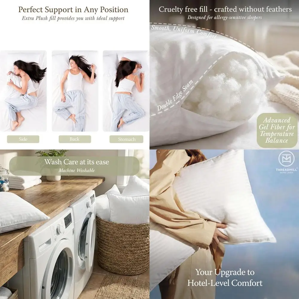 

Пара стандартных охлаждающих гелевых подушек | Гипоаллергенное наполнение, аналог пуха, для комфортного сна | 20x26 дюймов, идеально подходит для Vari