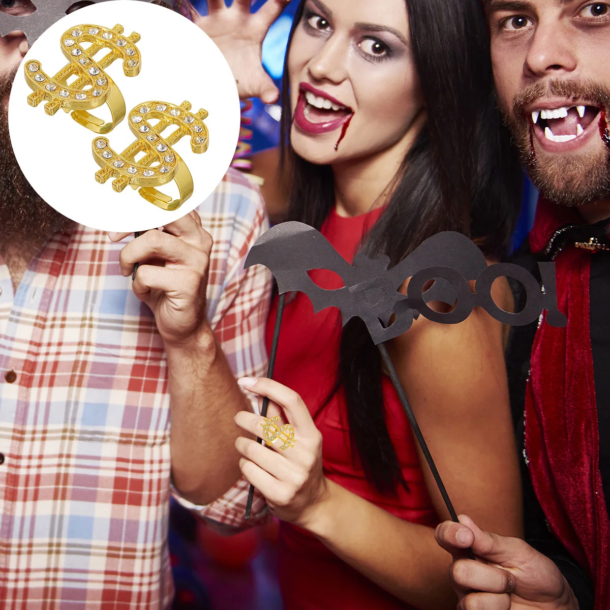 2 قطعة خاتم الماس المحفور قابل للتعديل حلقة مفتوحة للنساء موضة الشرير نمط المال مجوهرات ارتداء اليومي هدية للذكرى السنوية #5