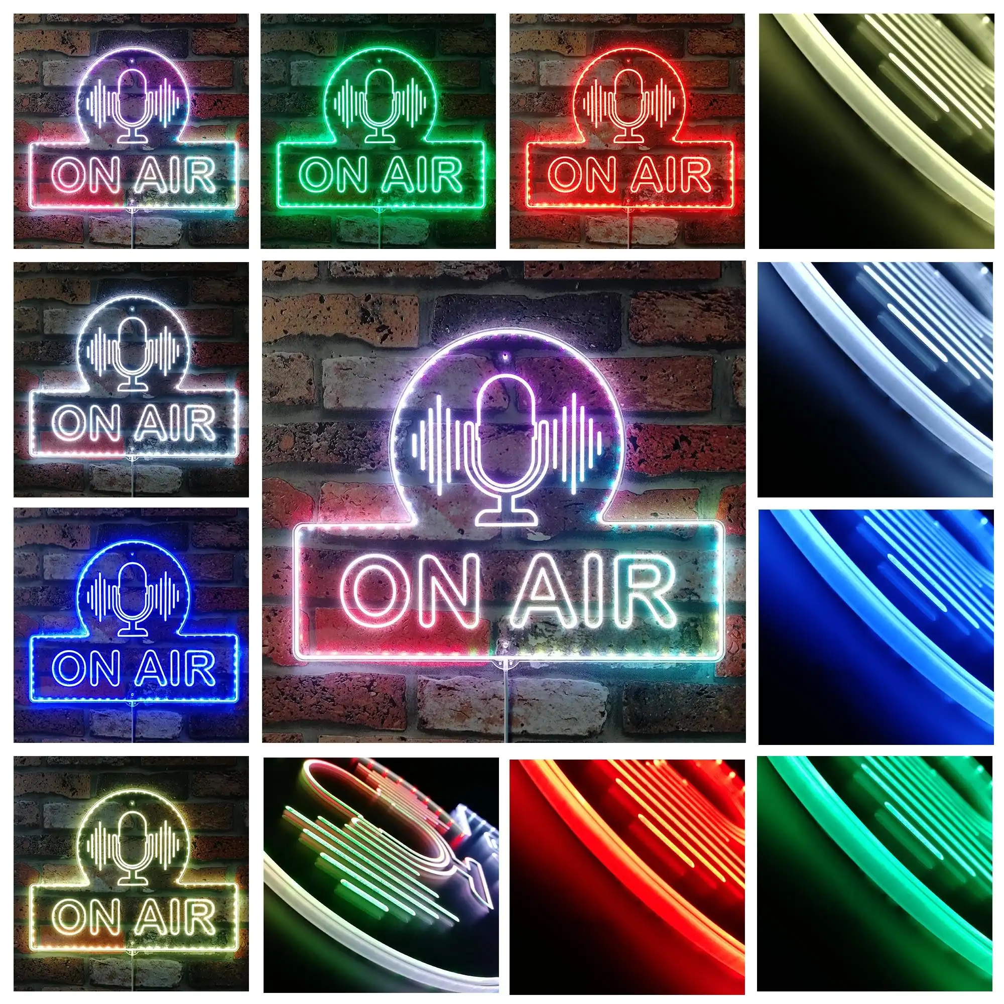 On Air Microphone RGB Dynamic Glam LED Sign st06-fnd-i0237