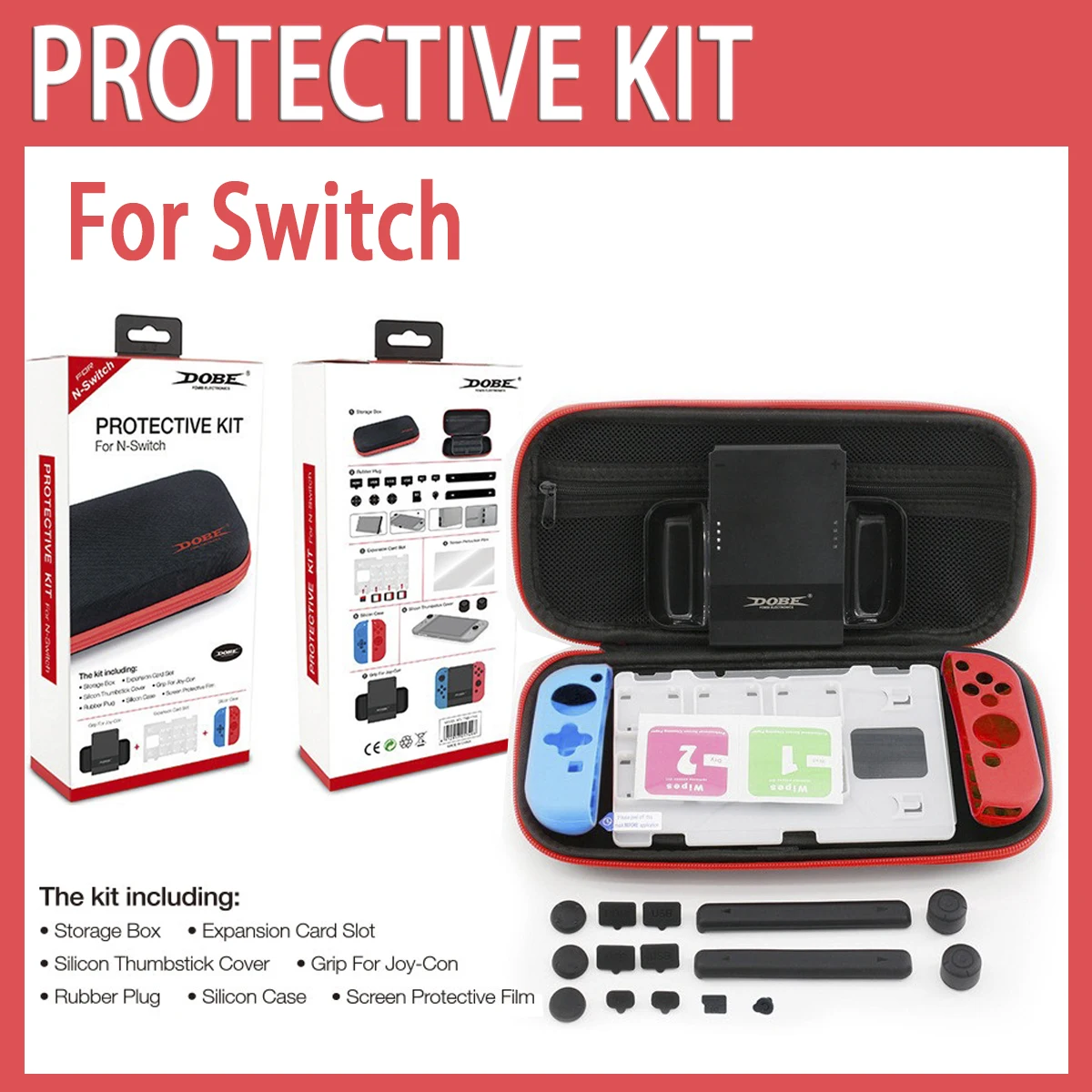 

Комплект комплексной защиты для Switch TNS-1749 (чехол из EVA + заглушки от пыли + закаленное стекло + силиконовый чехол + накладка на рукоятку)