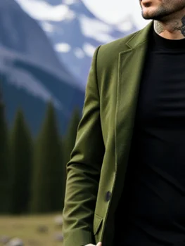 Men's Thickened Jacket Woolen Overcoat Winter Warmth Essential Single-Breasted Design Trench Style Commute Casual Coats Item 4