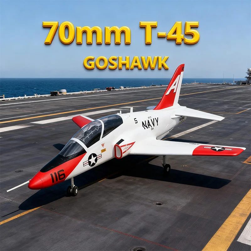 

QT Model 70mm T45 6CH Goshawk Carrier-Based Advanced Trainer Simulation Aircraft Model V3 Ducted Remote Control Aircraft T-45