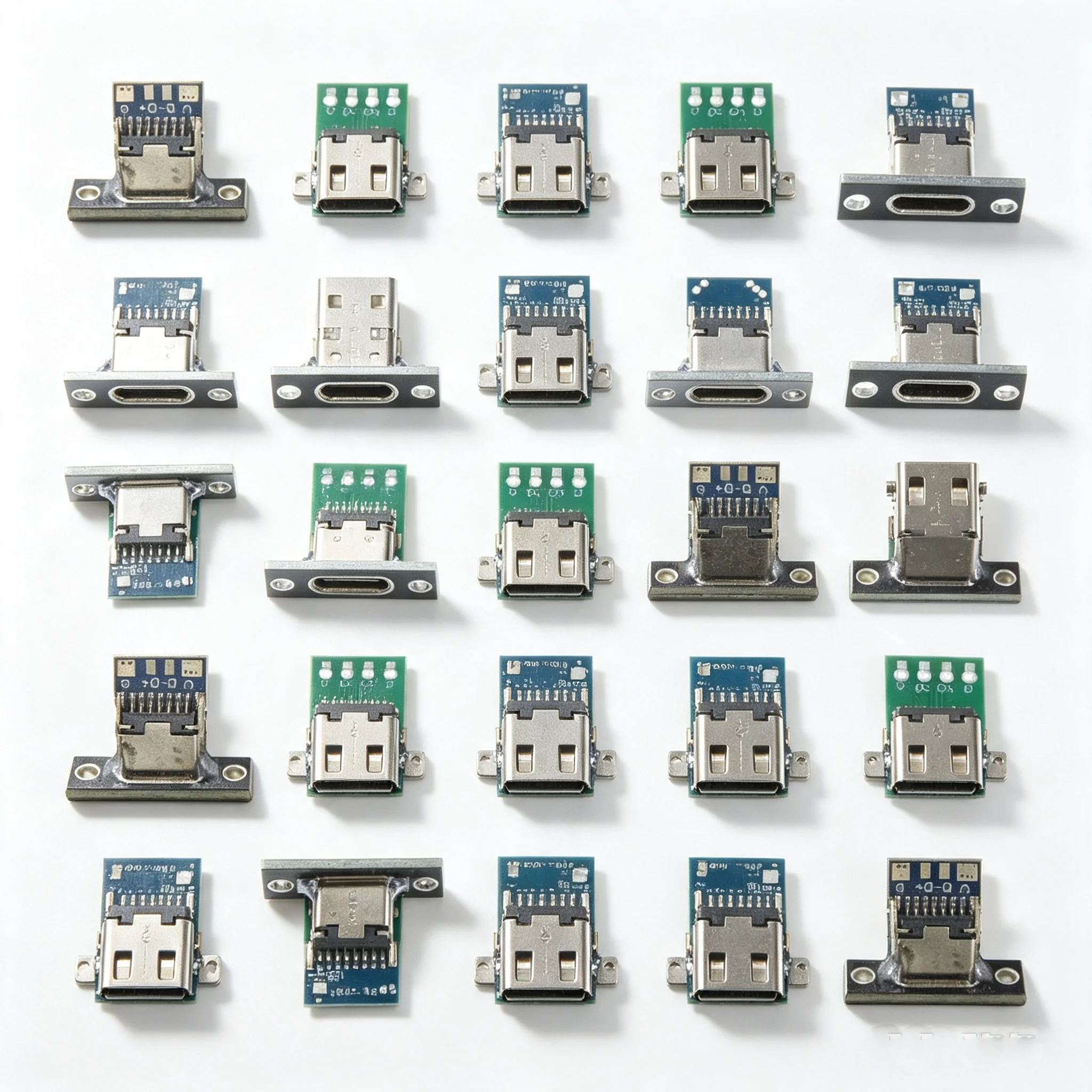 5/10/20Pcs Type-C USB Jack 3.1 Type-C 4Pin 2Pin Female Connector Jack Charging Port USB 3.1 Type C Socket With Fixing Plate
