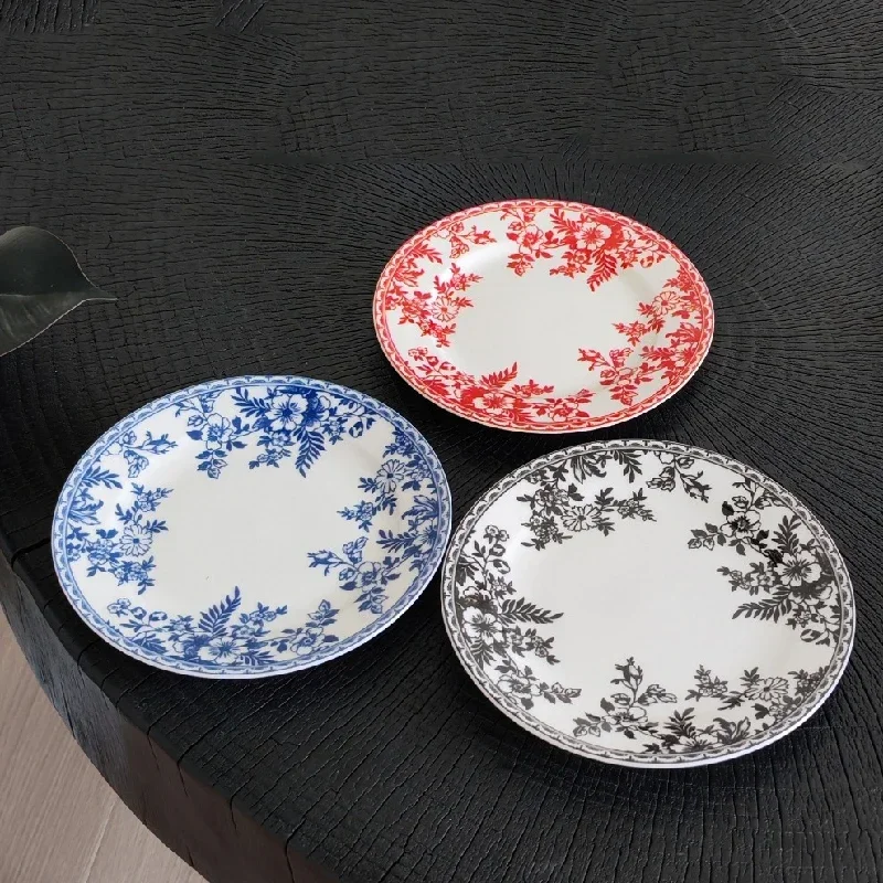 6-inch Blue and White Ceramic Plate Dessert Cake Plate Round Small Dish Table Decoration Ornaments Plate Fruit Tray Tableware