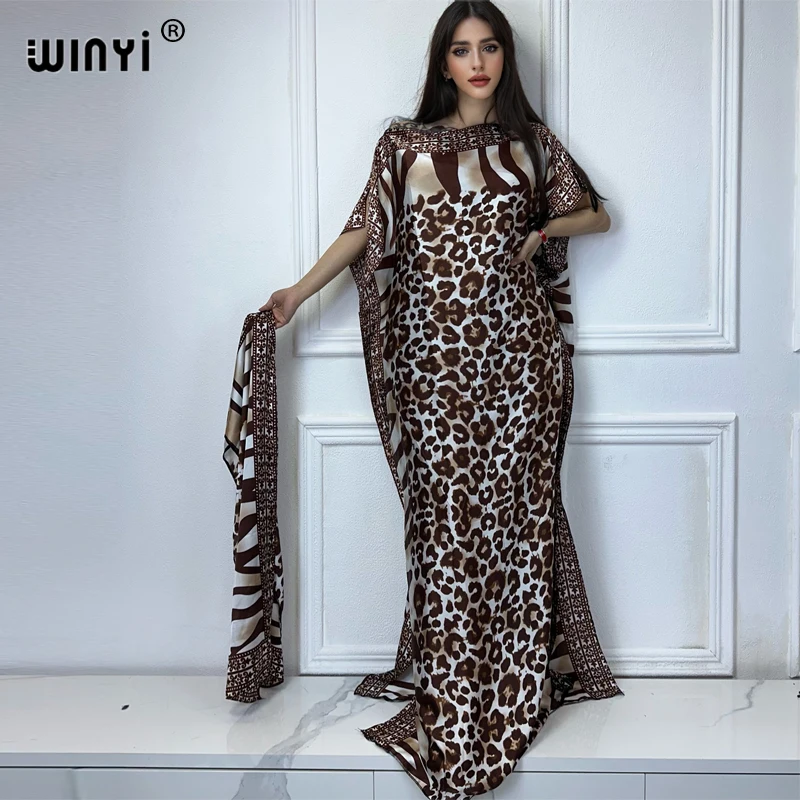 

WINYI muslim african traditional dress for woman abaya dubai luxury Kaftan evening dress Elegant Maxi Length Dress beach covers