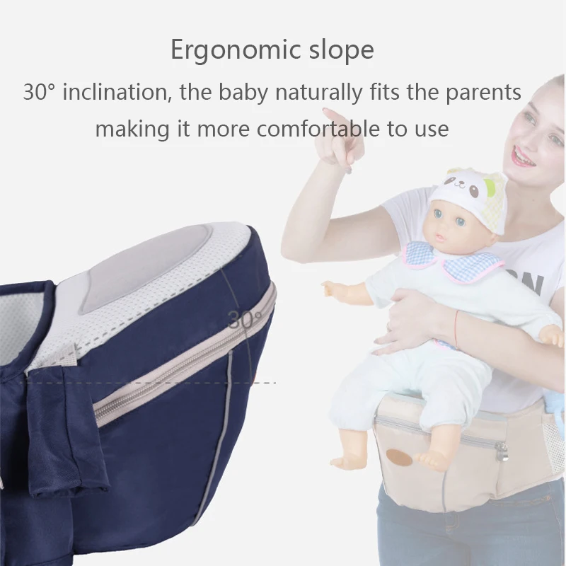 Gendongan bayi, dengan dudukan pinggul ergonomis bayi baru lahir anak-anak multi-fungsi tali selempang katun kursi pinggang bayi 0-36M