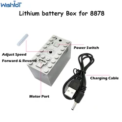 MOC-Boîtier de batterie au lithium aste pour blocs de construction, outil de mise sous tension multifonction, moteur de train de voiture, contrôle de la vitesse, 8878