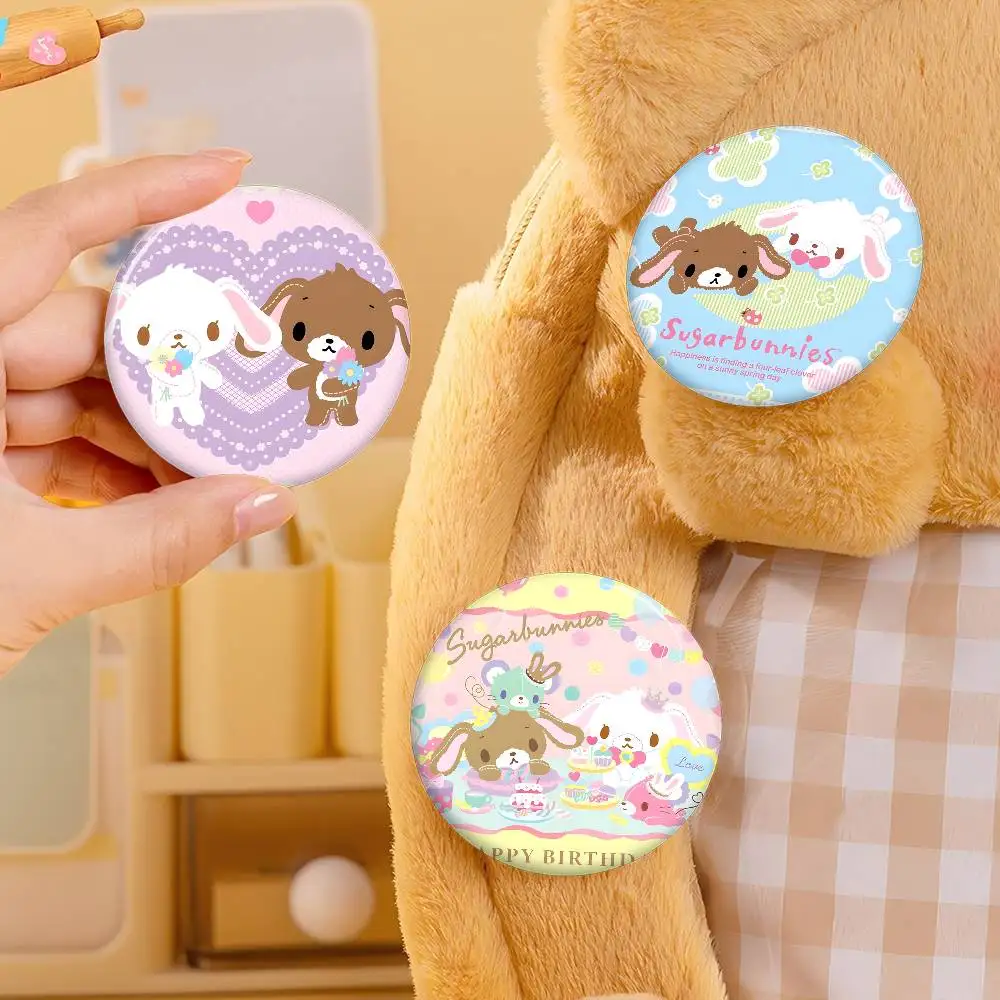 S-Sugarbunnies Soft Button Pin Bright Printed Icon Gift For Friends Badge Collar Brooch Lapel Pin Metal