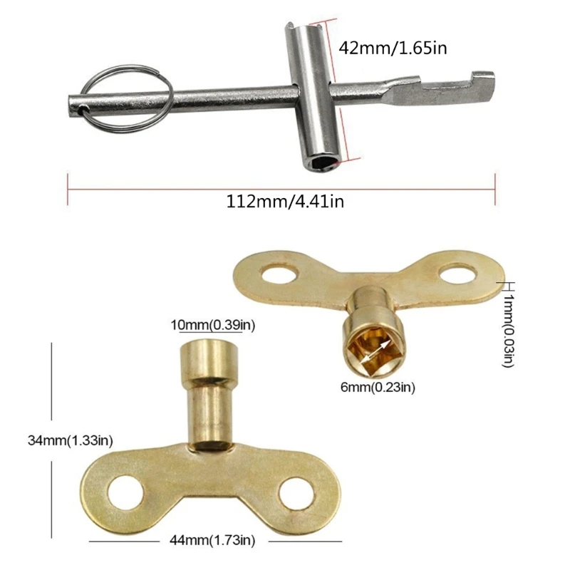 Essential Water Faucet Control Set with Wrench Water Tap Key Wrench set for Various Locations Like Homes Offices Hotels KXRE