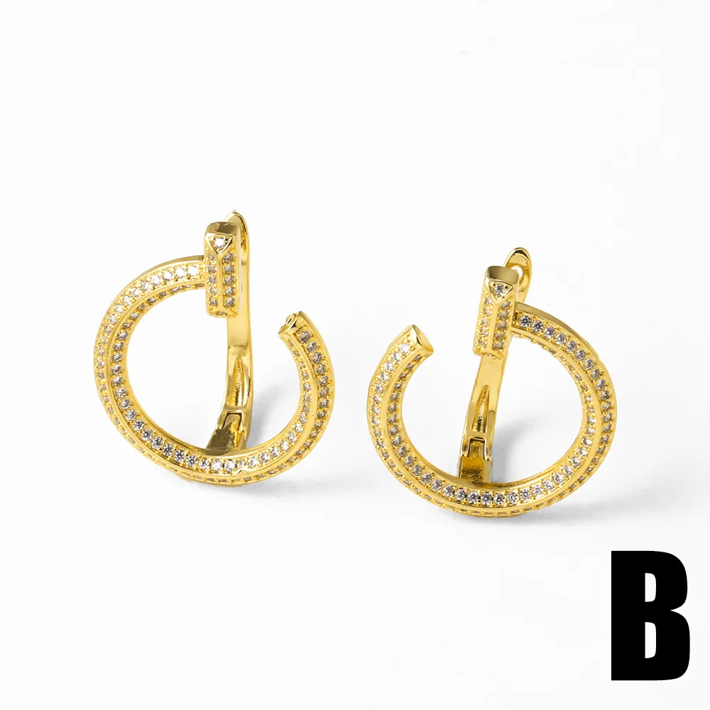 FLOLA كامل كريستال دائرة الأطواق استرخى أقراط للنساء مطلية بالذهب زهرة أقراط بيان مجوهرات هدايا ersr76