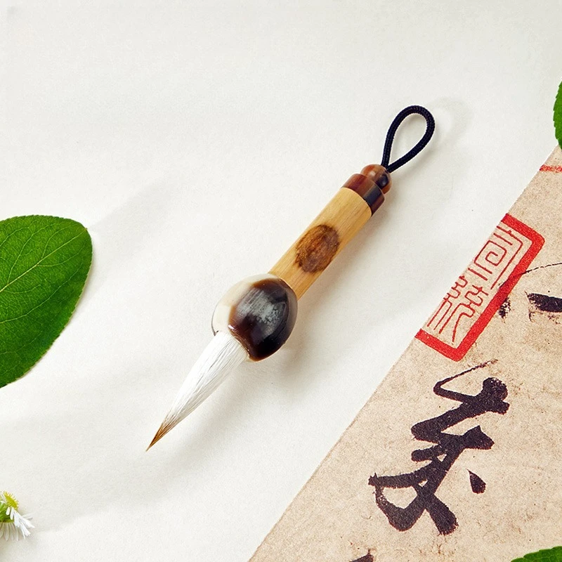 Mixed Hair Small Case Mini Brush Small Case Pen Copy Scripture Calligraphy Hook Pen Garlic Pen Calligraphy Brush Pendant