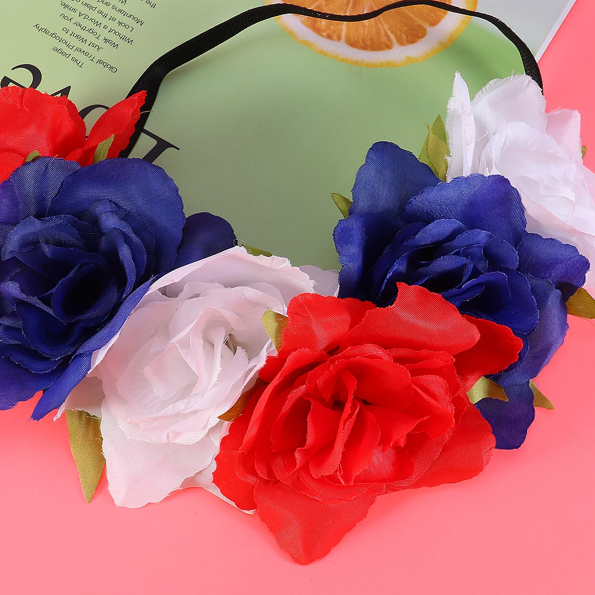 

Artificial Flower Headdress Hair Ribbon Halloween Accessory Lightweight Comfortable Stage Performance Photo Prop Gift