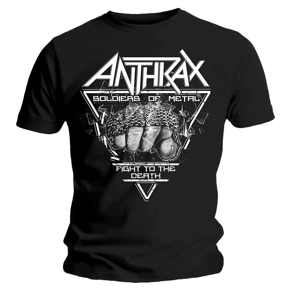 Men's Anthrax Soldier of Metal FTD Slim Fit T shirt Small Black