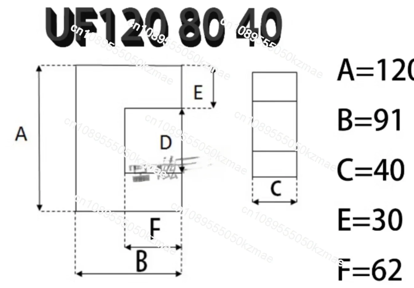 UF120 80 40 Manganese Zinc Ferrite Core | High-Performance Magnetic Component for Electronics