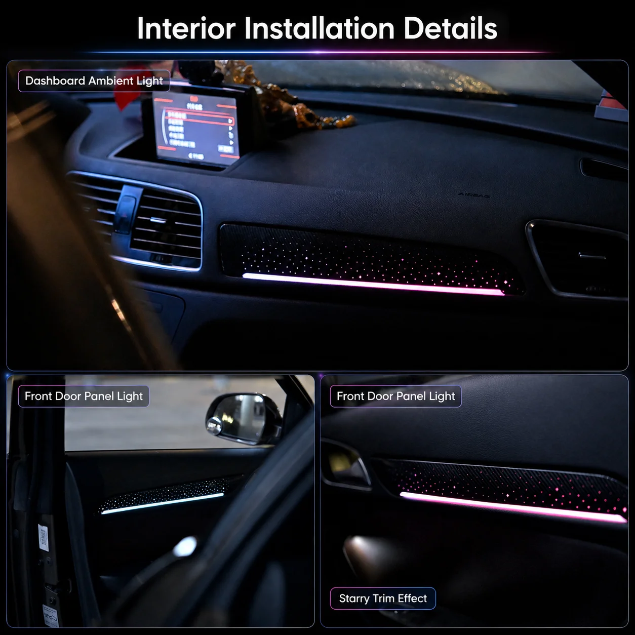 Kit de luces ambientales para  - Led Ambient Interior Car Lights App Control reseña y precio