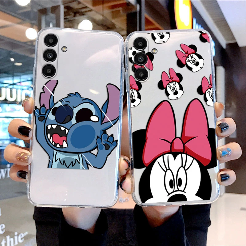 Per Samsung Galaxy M23 M33 5G Custodia per telefono in silicone morbido trasparente Cover posteriore trasparente Topolino Minnie Mouse Daisy Paperino Stitch