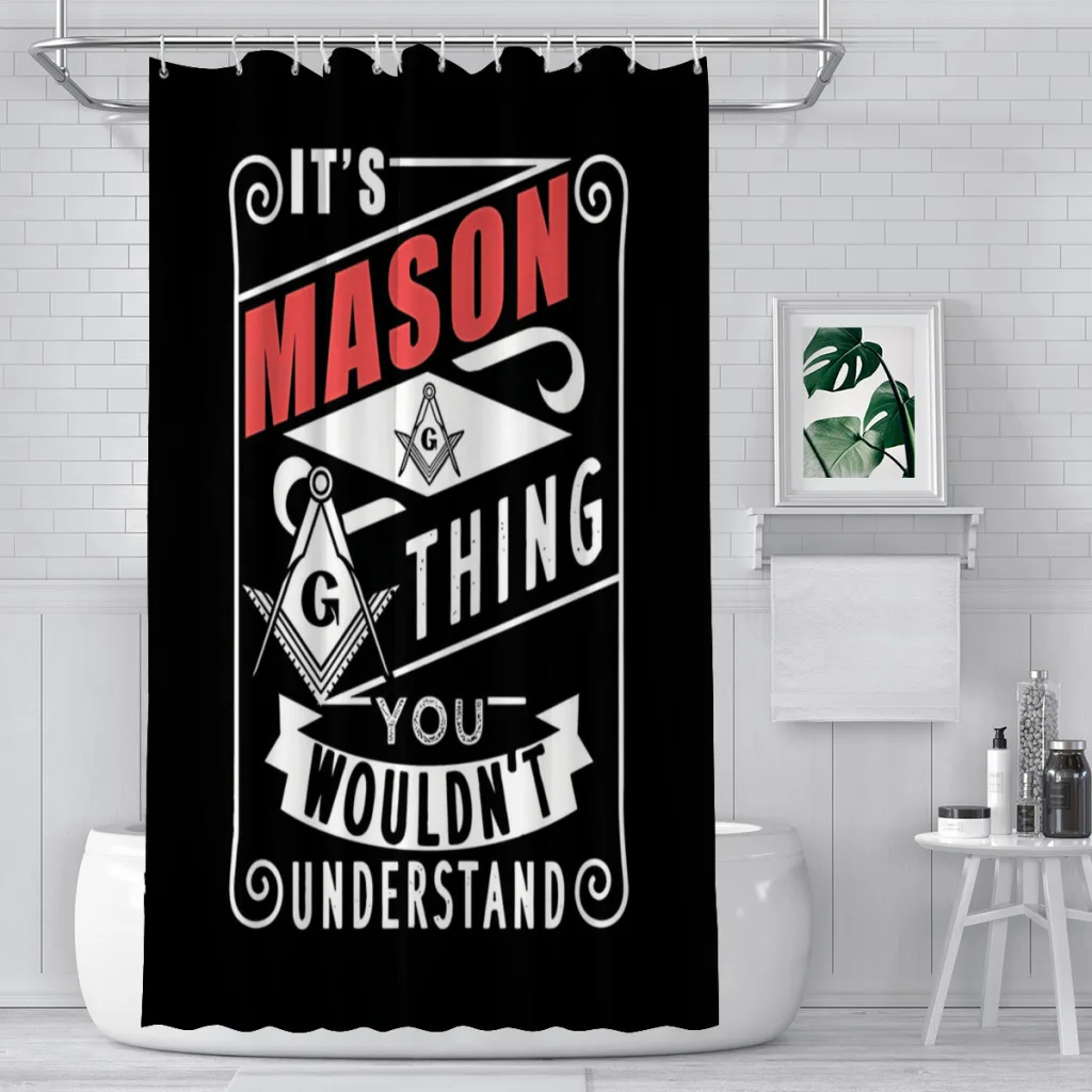 Masonic Conspiracy Bathroom Shower Curtains Freemason Waterproof Partition Curtain Designed Home Decor Accessories