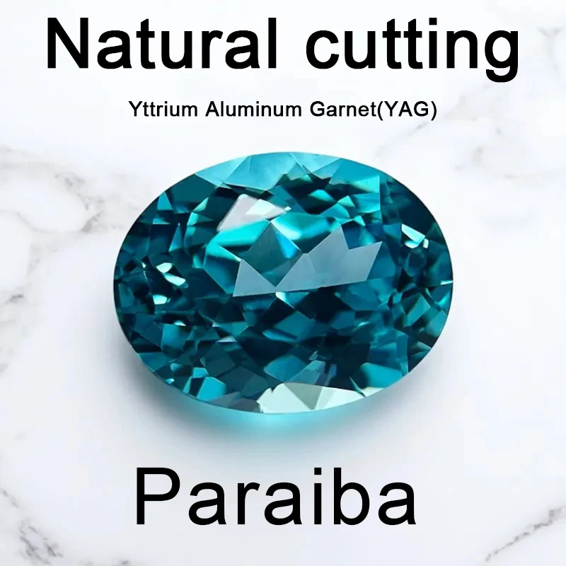 

Natural cutting synthesis Oval shape Paraiba verneuil Paraiba Garnet (YAG) Charms Diy Advanced Jewelry Making Materials