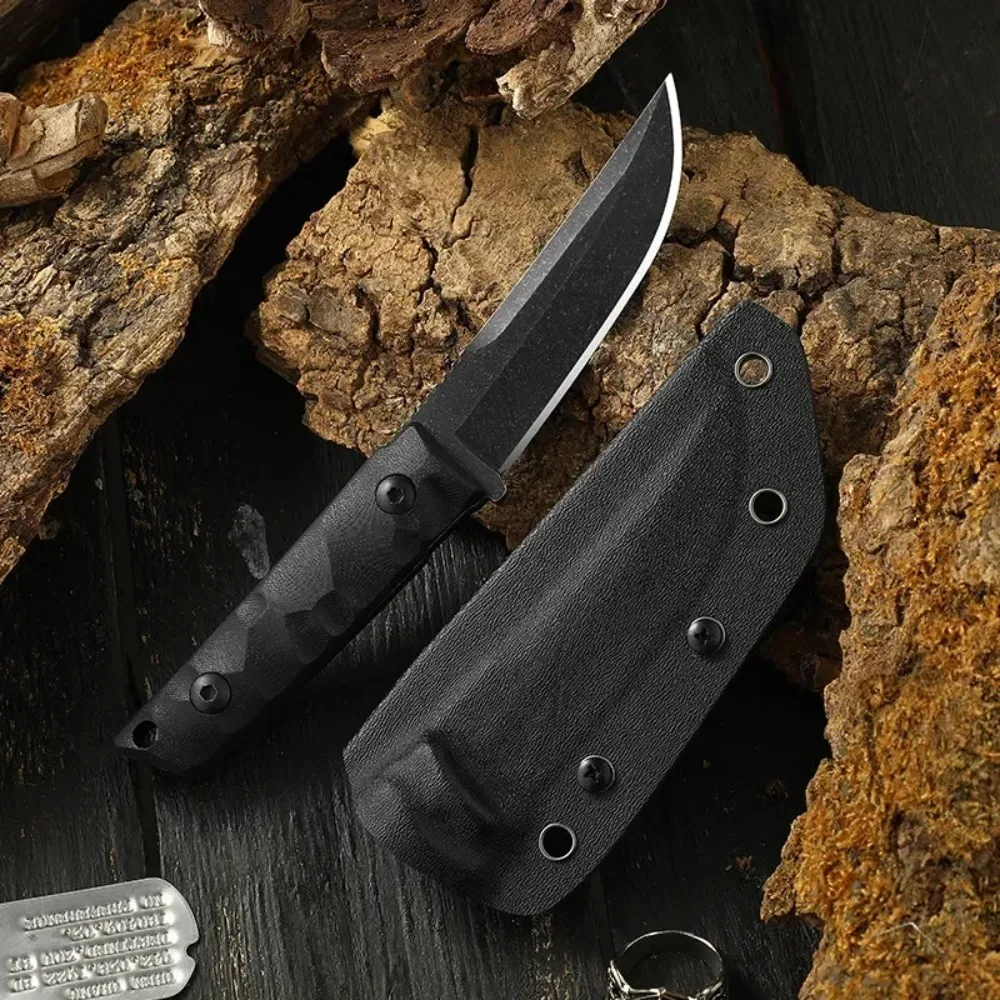 Durable Outdoor Camping Fixed Straight Knife G10 Ergonomic Handle with Kydex Sheath EDC Hunting Utility Knife