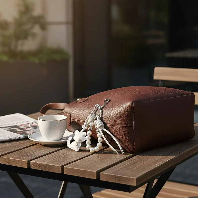 1 Stück Handtaschen-Schlüsselanhänger, Neue Imitationsperlen-Katzen-Handykette, Geschenk, Hängeornament, Anhänger für Frauen und Mädchen – Detail 15