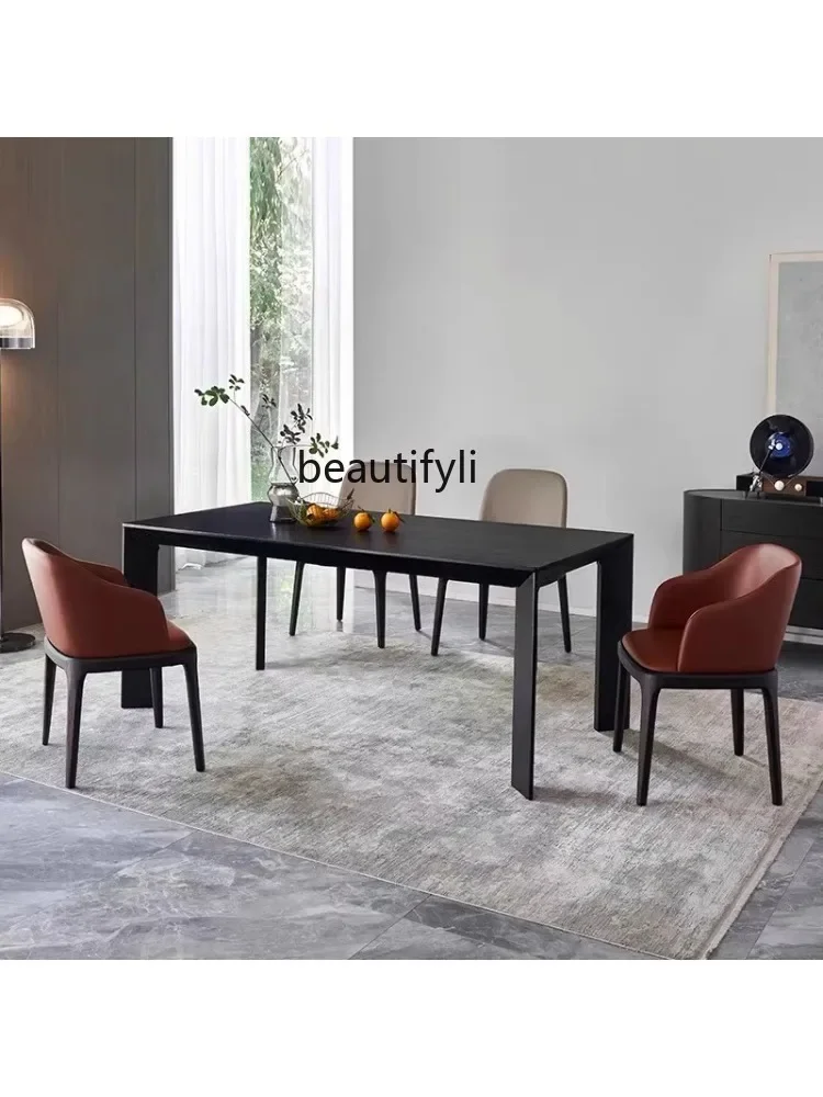 Nordic Light Luxury Solid Wood Dining Table Home Designer Model Conference Long Table Conference Table Modern Minimalist