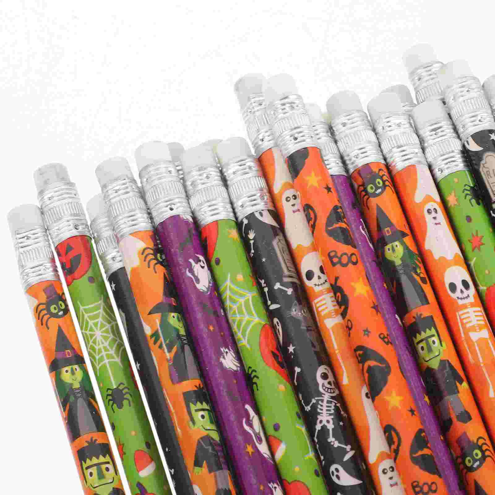 48 Pcs Halloween Pumpkin Pencils Color Painting Kids Graffiti Child Themed Bulk