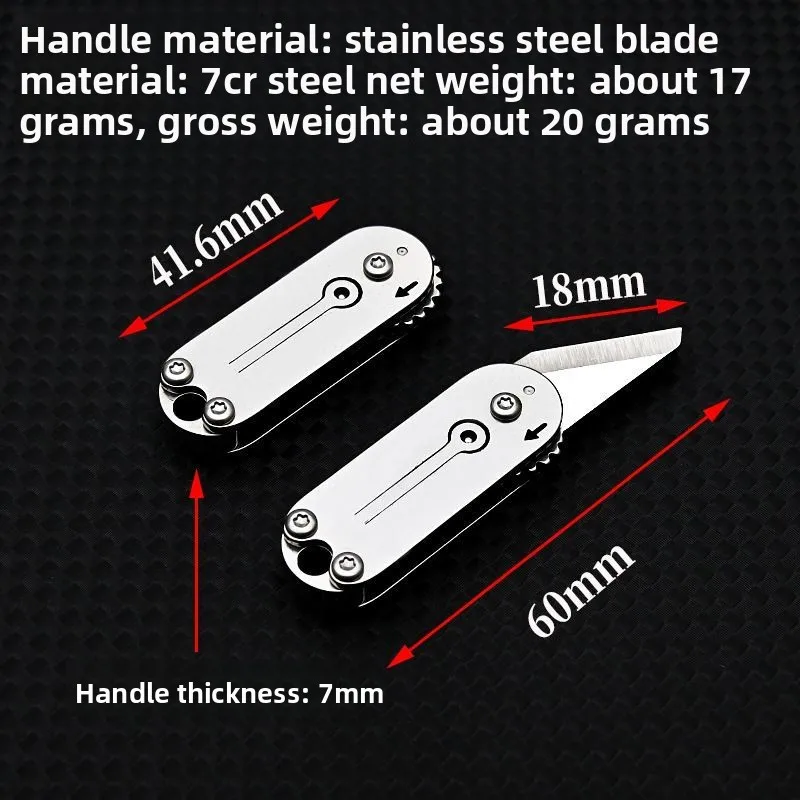 داميلي لطيف الفولاذ المقاوم للصدأ، سكين جيب صغير محمول، قلادة سلسلة المفاتيح، سكين تفريغ البريد. #3