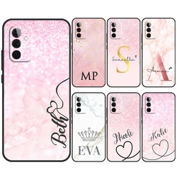 PERSONALISED  name initial pink marble Case For Samsung Galaxy A34 A54 A14 A13 A33 A53 A12 A32 A52 A71 A51 A25 A55 A35 A15 Cover