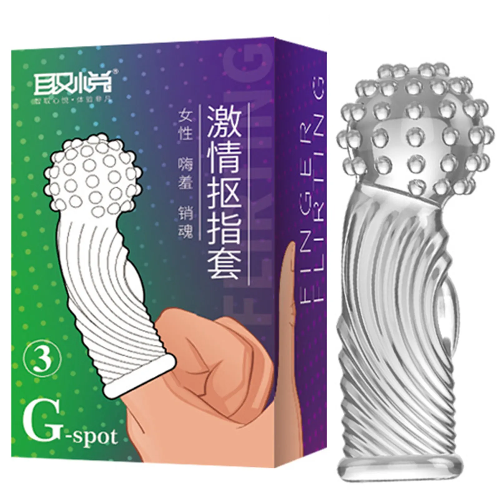 2pcs Clitoris Stimulation Condoms with Spikes Thread Finger Sleeves For Women G Spot Vaginal Massage Sex Toys For Couples Les