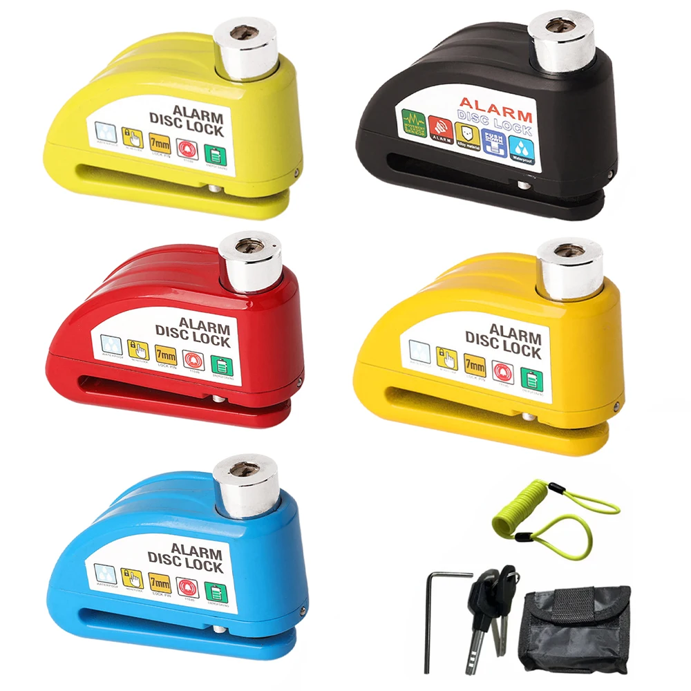 

SDTW Waterproof Motorcycle Alarm Lock Bike Security Anti-theft Lock Motorbike Mountain bike Disc Brake Lock+Bag+Reminder Rope