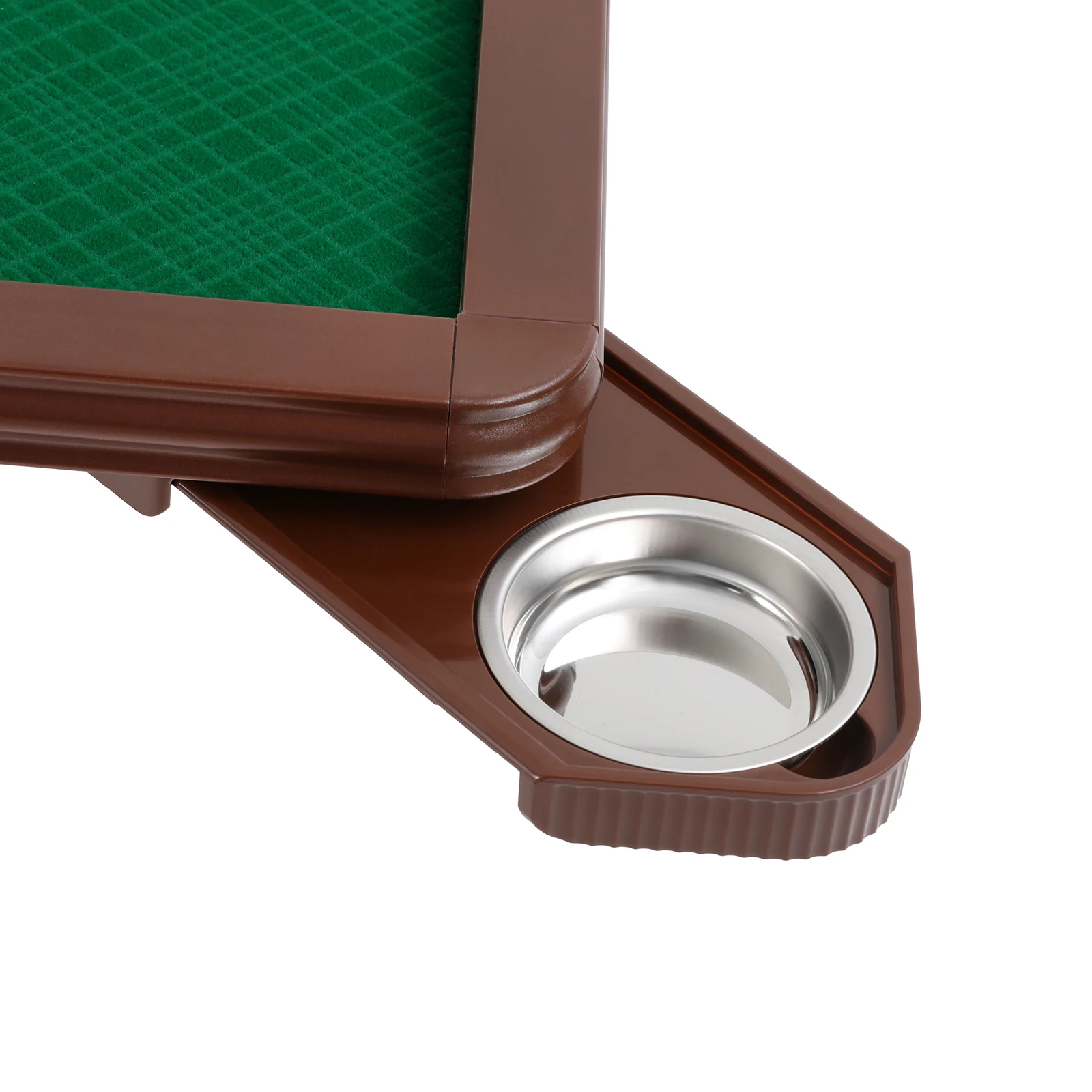 Foldable Square Mahjong Table Wood Board Velvet Desktop Q195 Plastic Steel Frame 150KG Load Noise Reduction Anti-slip Table Leg Rounded Safe Corners Built-in 4 Cup Holders & 4 Hidden Storage Drawers Raised Anti-slip Edge Portable for Family Party Indoor view 8
