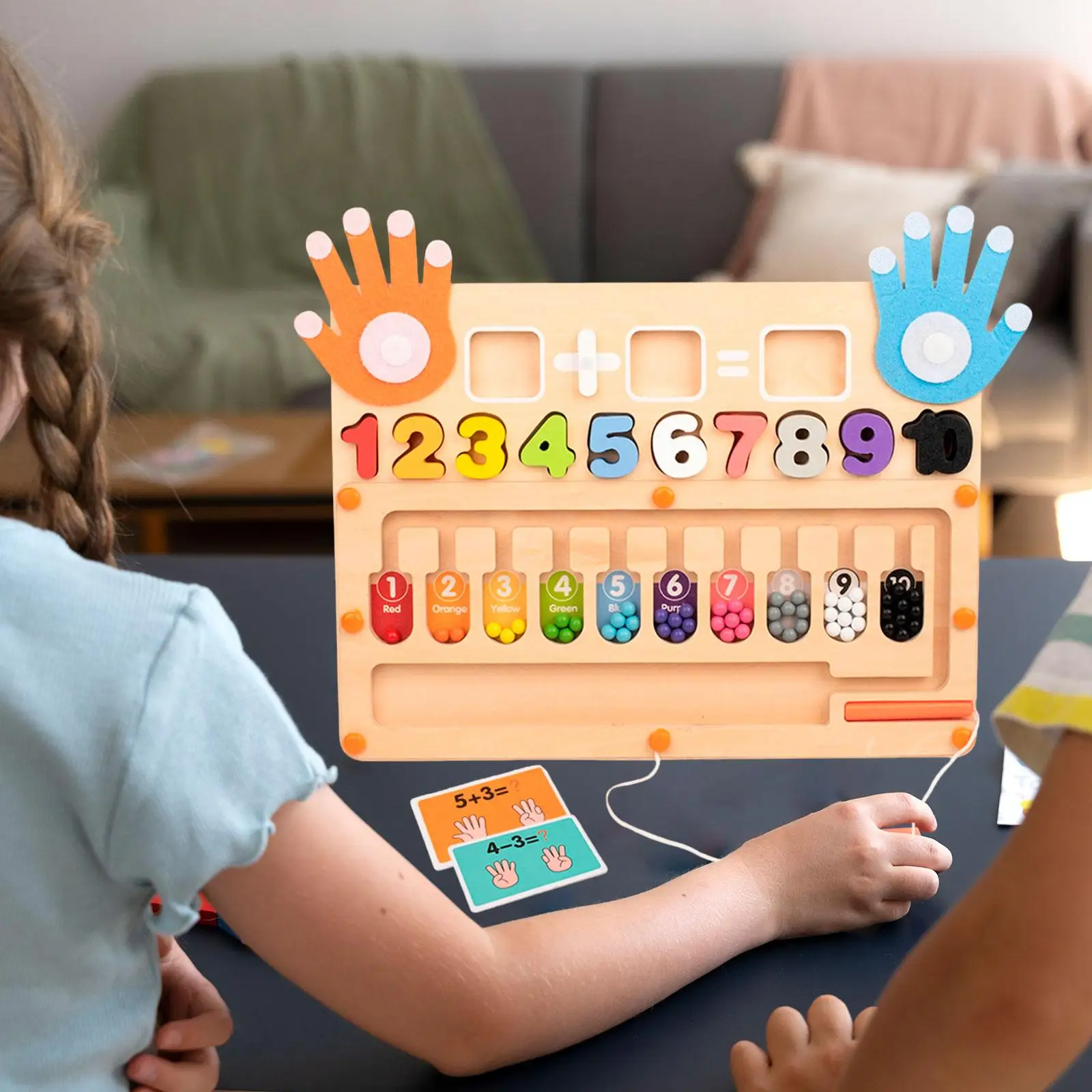 Finger Math Addition & Subtraction Toy,Developmental for Kids,Magnetic Beads Sorting Matching for Preschoolers Children Gift