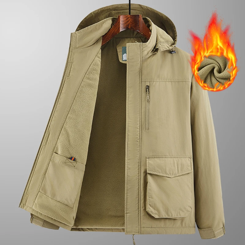 

Утепленная мужская хлопковая куртка на осень-зиму, ветрозащитная рабочая одежда, повседневная свободная куртка большого размера для спорта и отдыха