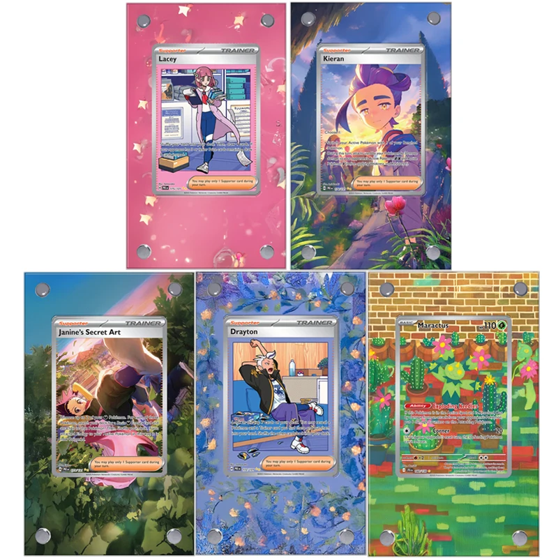 

Pokemon Maractus Drayton Janine Extended Art Display Case Collection Card Extended Painting Psa Anime Display Rack Excluding