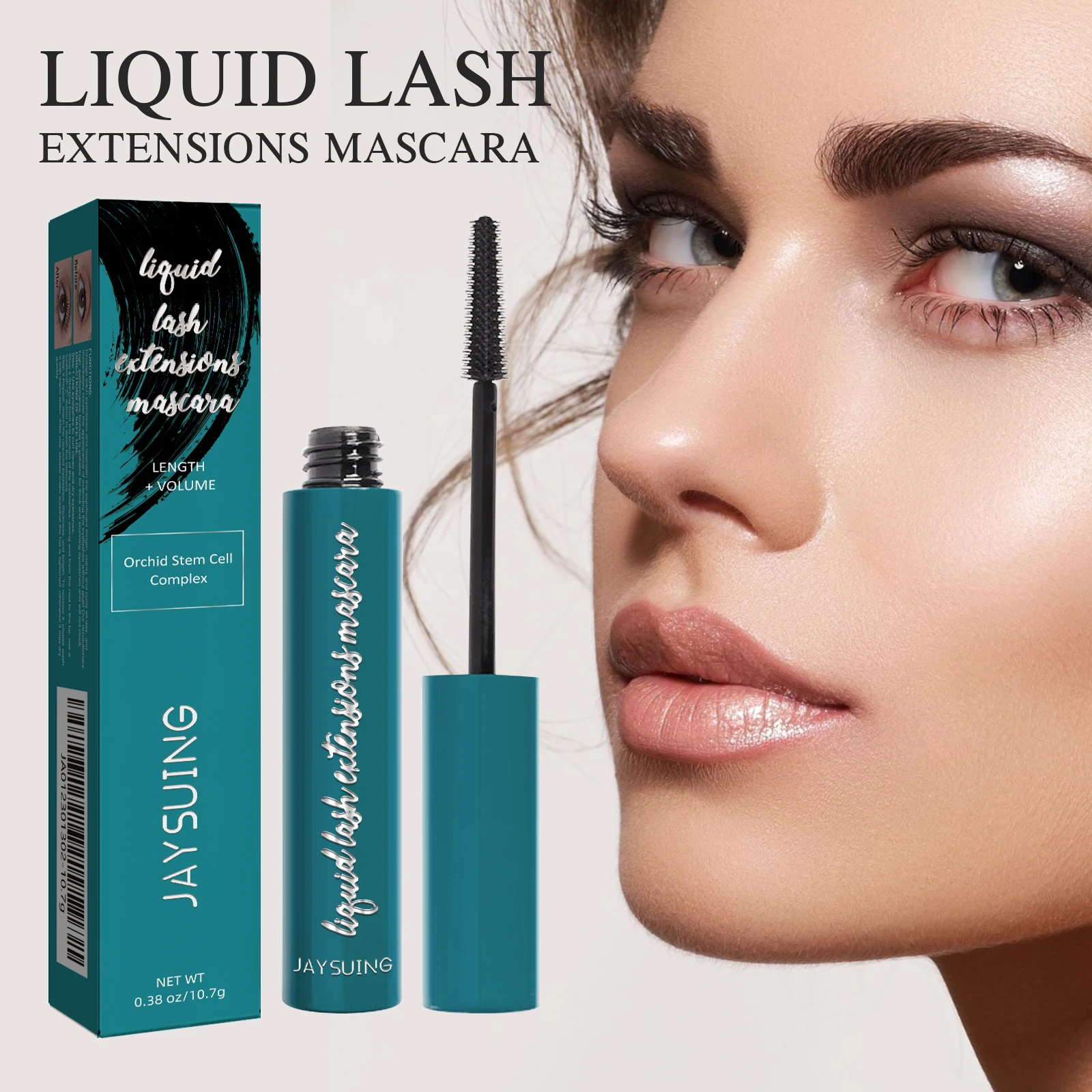 Mascara allungante nero voluminoso e arricciante, trucco per ciglia impermeabile a prova di sbavature naturali di lunga durata