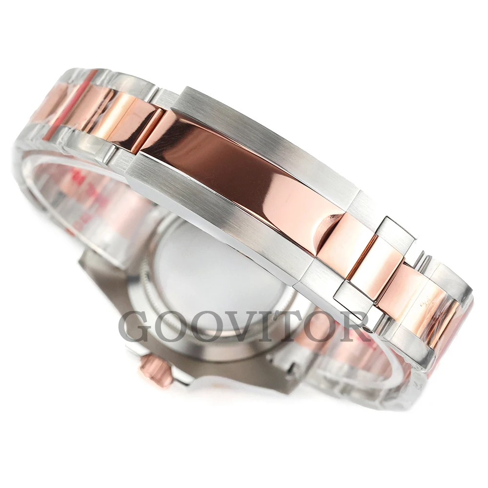 40mm Watch Case For Yacht-Master GMT NH34 NH35 NH36 Movement 28.5mm Dial Rose Gold Silver Submariner Case Polish Oyster Strap