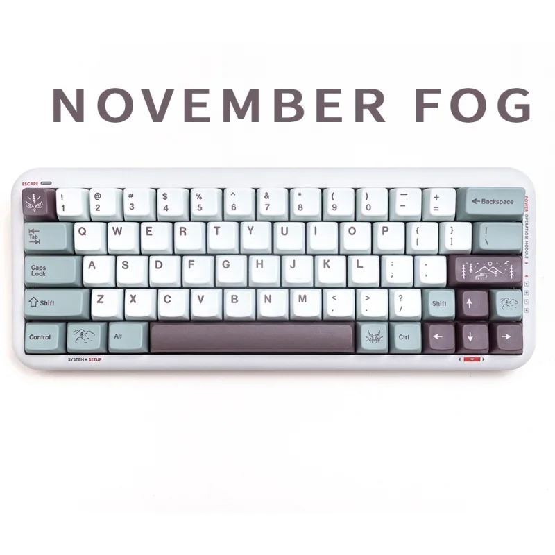 GMK November Fog  keycaps MDA profile Dye-Sublimation   PBT keycap 143keys