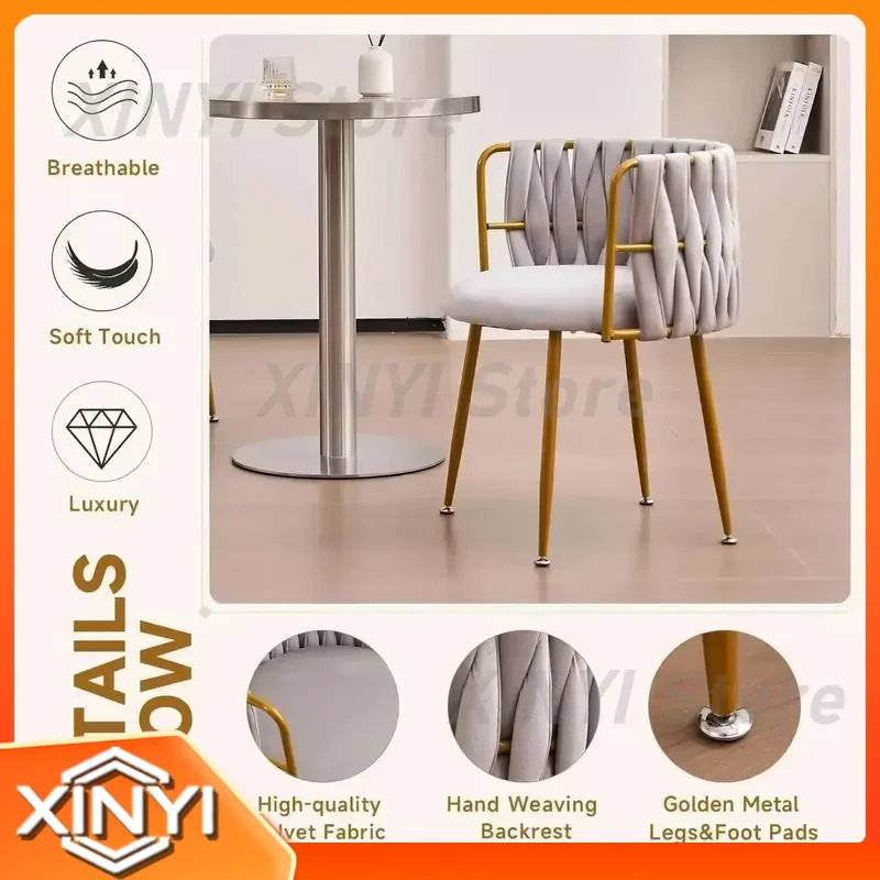 Formwell Velvet Dining Chairs 2 Set for Upholstered Kitchen Chairs with Curved Backrest Gold Metal Legs and Adjustable Foot