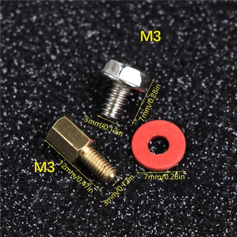 A52B Golden Motherboard Riser+Silver Screws Computer Red Washers 6-32-M3 High Quality