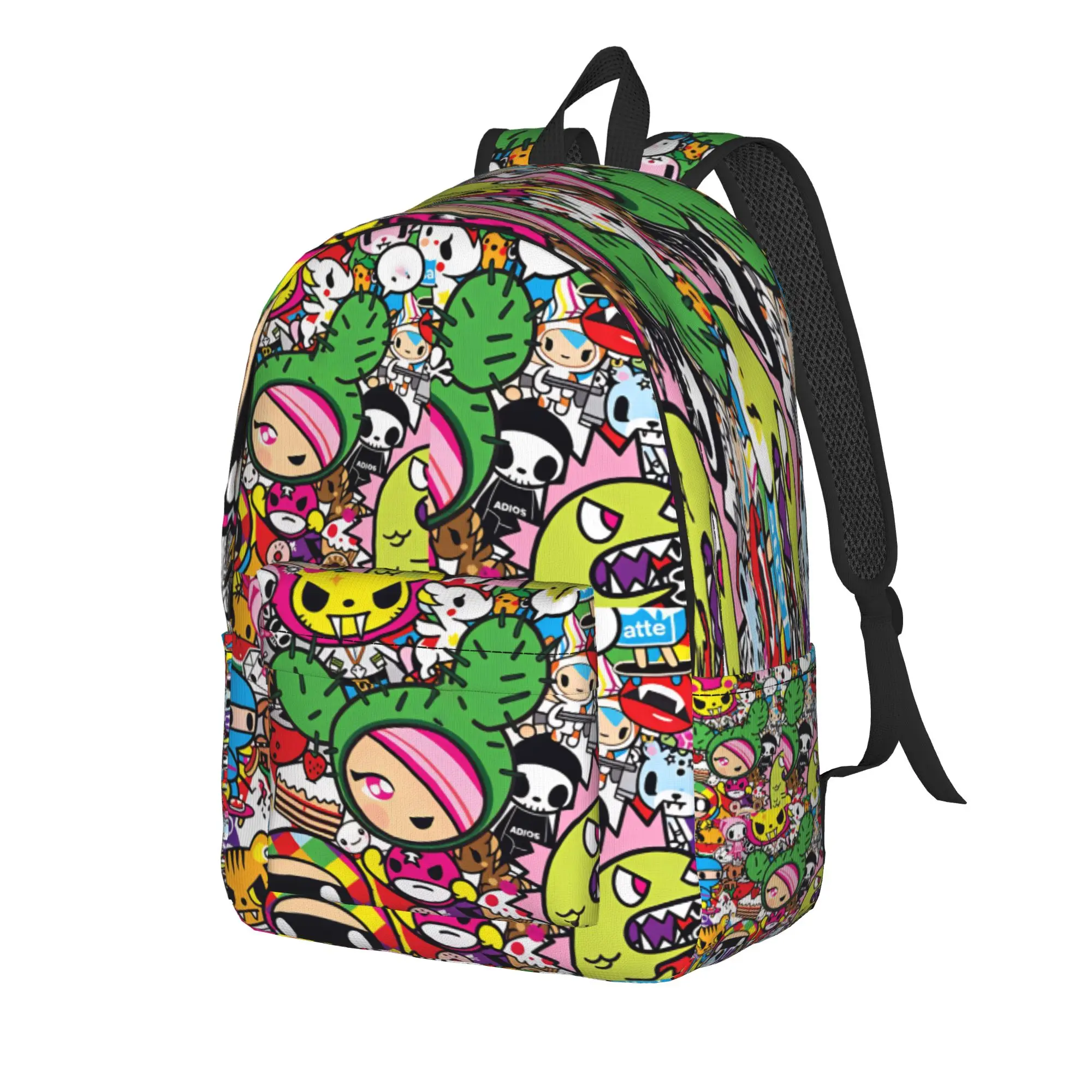 Tokidokii Backpack  Girl Polyester Sport Backpacks Soft Fun High School Bags Rucksack