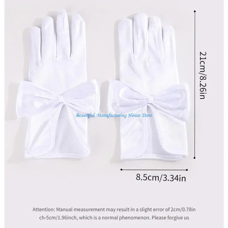 ถุงมือ E56a ถุงมือสั้นสีขาวสั้นสำหรับ Proms Concert Concert Evening Banquet Accessory Gloves Short