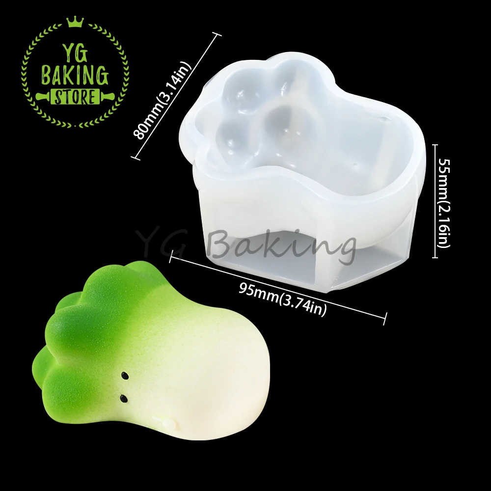 Cute Chinese Cabbage Design Chocolate Silicone Mold 3D Milk Pudding Mousse Mould DIY Candle Molds Cake Decorating Tools Bakeware