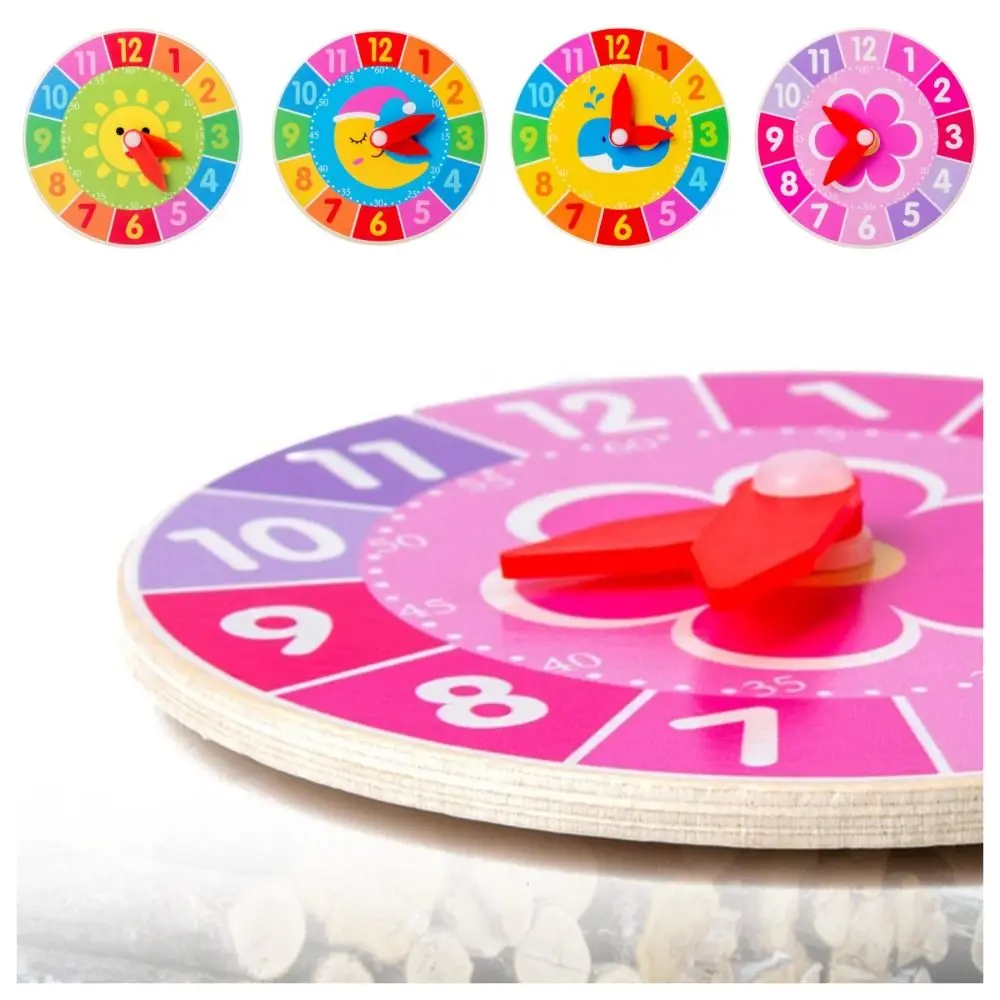 Early Educational Wooden Clock Toys Busy Board Teaching Aid Simulation Clock Model Animal Hour Minute Second Cognition